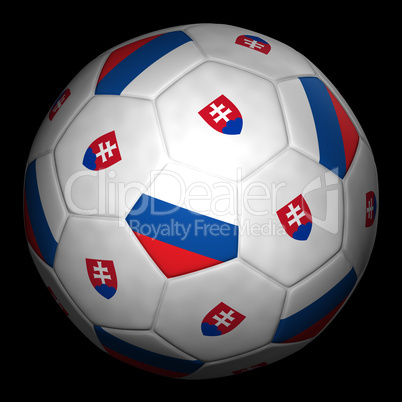 Soccer ball with flag of Slovakia