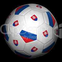 Soccer ball with flag of Slovakia