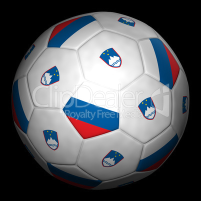 Soccer ball with flag of Slovenia
