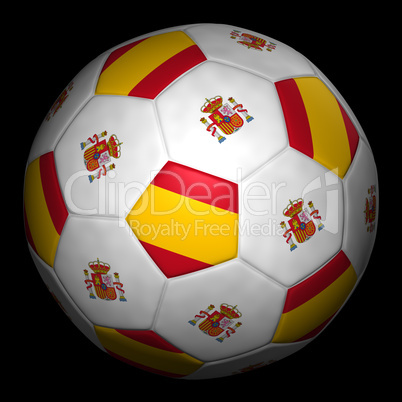 Soccer ball with flag of Spain