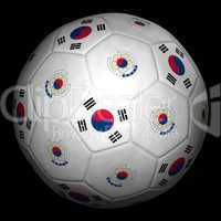 Soccer ball with flag of South Korea