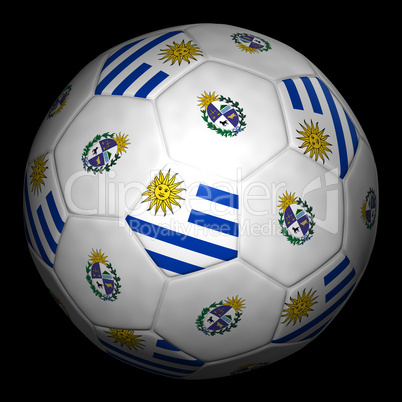 Soccer ball with flag of Uruguay