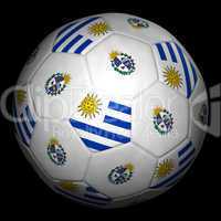 Soccer ball with flag of Uruguay