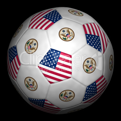 Soccer ball with flag of USA