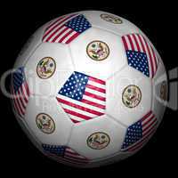 Soccer ball with flag of USA