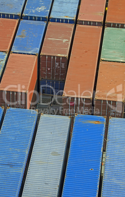 Detail eines Containerschiffes