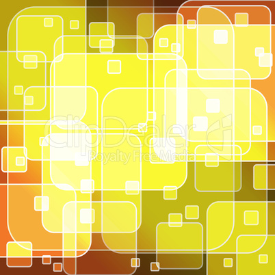 Round rectangle bokeh on yellow gradient background