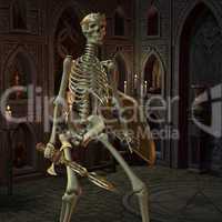 Skelett Krieger im Altarraum