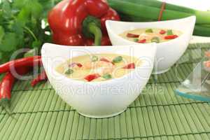asiatische Currysuppe mit Garnelen