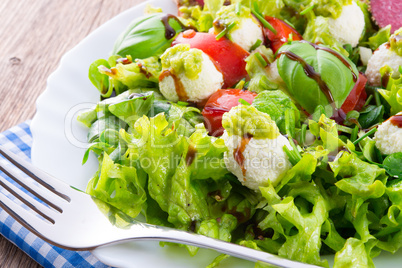 Vegetable salad with cheese