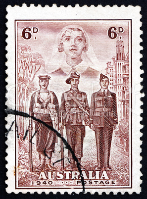 Postage stamp Australia 1940 Nurse, Sailor, Soldier and Aviator