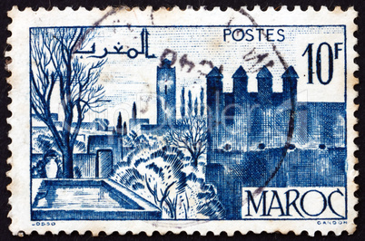 Postage stamp French Morocco 1947 Gardens of Fez