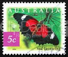 Postage stamp Australia 2004 Red Lacewing Butterfly, Insect