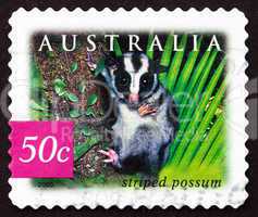 Postage stamp Australia 2003 Striped Possum, Marsupial animal