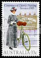 Postage stamp Australia 1985 District Nursing Service