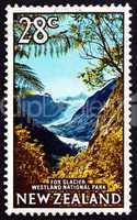 Postage stamp New Zealand 1968 Fox Glacier, Westland National Pa