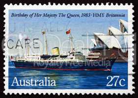Postage stamp Australia 1983 Britannia, Her Mayesty Yacht