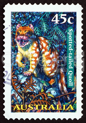 Postage stamp Australia 1997 Spotted-tailed Quoll, Tiger Quoll