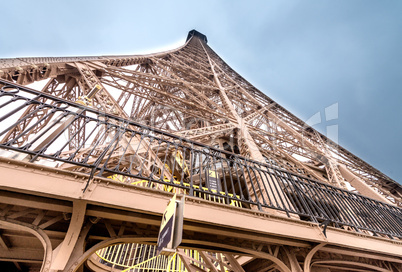 Magnificence of Eiffel Tower, view of powerful landmark structur