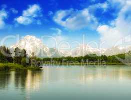 Beautiful Lake and Mountains of Grand Teton National Park
