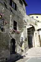 architectural detail of assisi in umbria