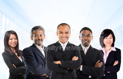 Multiracial Asian business team