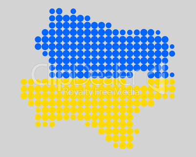 Karte und Fahne von Niederösterreich