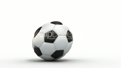 rolling metal ball morphs into a soccer ball