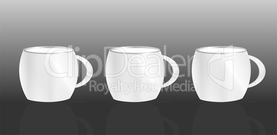 white cup set on abstract black background