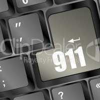 Computer keyboard with the 911 sign