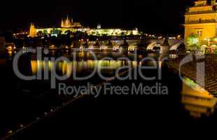 castle of Prague at night