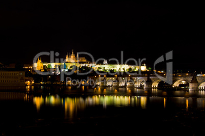 castle of Prague at night