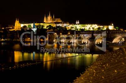 castle of Prague at night