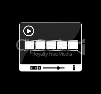 Media player interface with film strip on black