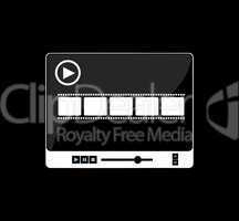 Media player interface with film strip on black