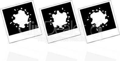 retro photo cards with abstract white blots