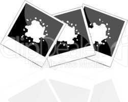 retro photo cards with abstract white blots