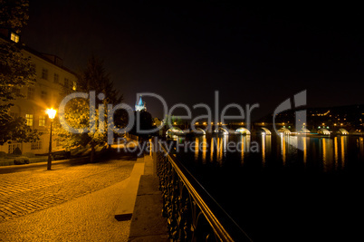 Charles bridge at night