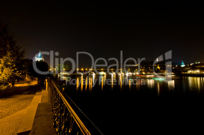 Charles bridge at night