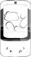 Smartphone with cloud computing symbol on a screen