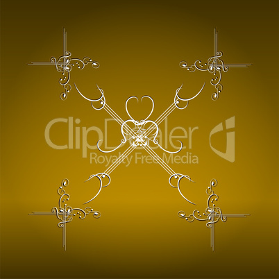 Illustration the luxury gold pattern ornament borders