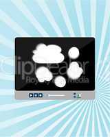 Video Movie Media Player on abstract blue ray background