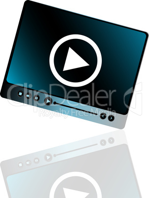 Media player interface with play button