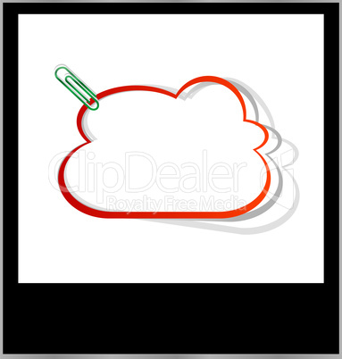 Photo frame with abstract red paper cloud