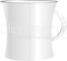 White cup isolated on white background