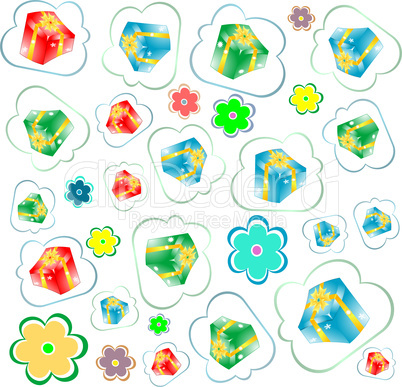 Happy birthday seamless background pattern. Illustration