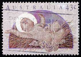 Postage stamp Australia 1991 Baby Jesus, Christmas