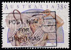 Postage stamp Australia 1991 Shepherd, Christmas