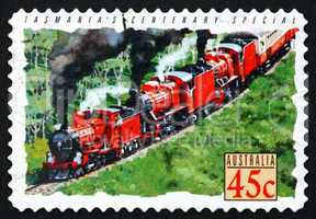 Postage stamp Australia 1993 Centenary Special, Tasmania, Train