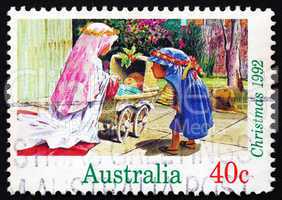Postage stamp Australia 1992 Children Dressed as Mary and Joseph